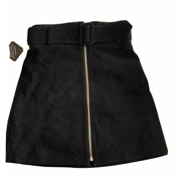 Nasty gal Black Leather  High Waisted Mini Skirt - Picture 2 of 9